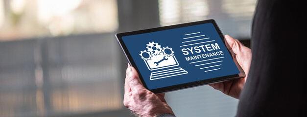 System maintenance concept on a tablet