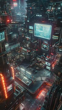 Futuristic city with complex high technology
