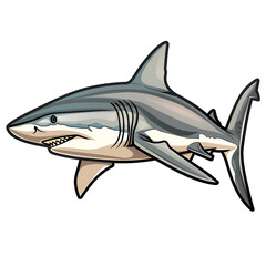 Fototapeta premium PNG clipart drawing of a shark on an isolated transparent background