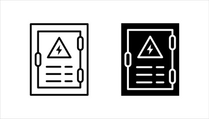 electric panel box icon set vectors. Electric distribution icon. editable on white background.
