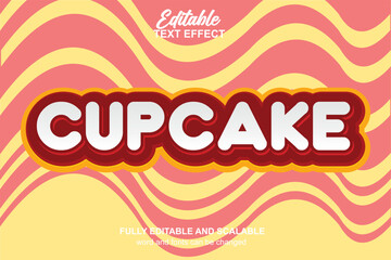 CUPCAKE 3D EDITABLE TEXT EFFECT VECTOR FILE
