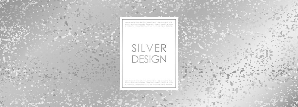 Luxurious wide vector silver background with small shimmers or sparkles. Abstract silver design, wallpaper, cover, poster or banner.