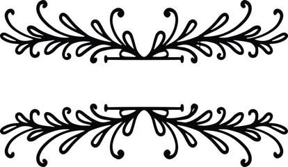 Split Monogram frame Vector Card Invitation Elements Victorian Grunge Calligraphy Wedding Invitations Set Medieval Ornament Borders scroll clipart swirl cut files swirl silhouette flourish borders