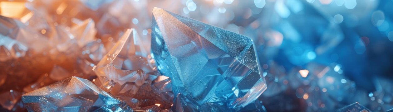 A detailed closeup of a beryl gemstone, highlighting its hexagonal crystal structure and the play of light through its translucent surface