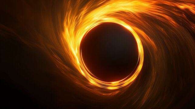 singularity, black hole, collapsar, void, accretion disk, ring, on black background for overlay