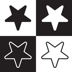 Star vector icon.  Outline Filled Vector Sign . isolated transparent . arrows . data exchange . digitization . technology . black and white outline and filled version . EPS 10 .