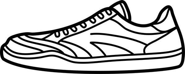 RETRO SNEAKERS vector outline illustration