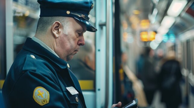 Ticket Inspector Checking Passengers on Public Transportation: Travel, Labor Day, Overtime Work, 4K HD Wallpaper - Powered by Adobe