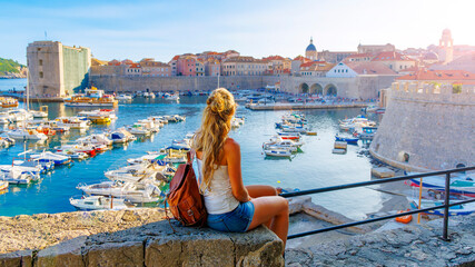 Dubrovnil old town and harbor, Dalmatia, Croatia,Europe