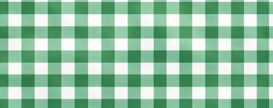 3d rendering of A green and white gingham tablecloth pattern.