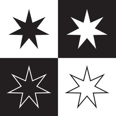 Obraz premium Star vector icon. Outline Filled Vector Sign . isolated transparent . arrows . data exchange . digitization . technology . black and white outline and filled version . EPS 10 .