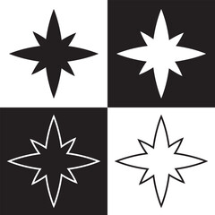 Star vector icon.  Outline Filled Vector Sign . isolated transparent . arrows . data exchange . digitization . technology . black and white outline and filled version . EPS 10 .