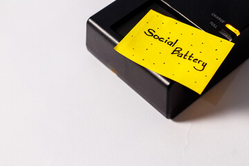 psychology concept, sticky notes on the charger