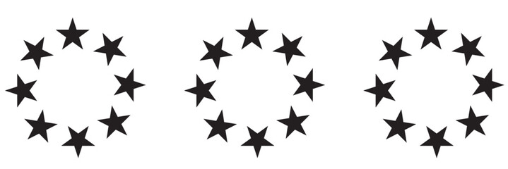 Circle made out of five pointed stars