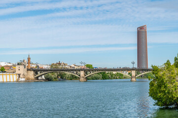 Obraz premium Puente de Isabel II or Triana Bridge, Seville, Spain