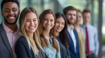 Fototapeta premium group of young business people with different ethnicity work together as a team