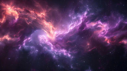 An abstract background with a celestial theme. Use deep purples, blues, and blacks, interspersed with bright stars and swirling galaxies, to create a sense of infinite space and wonder.