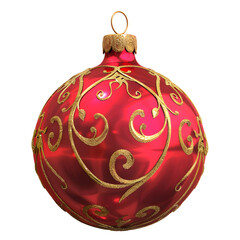 Christmas ornament isolated on transparent background generative ai