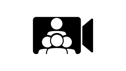 video conference, black isolated silhouette
