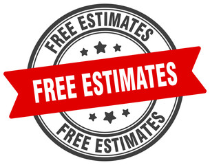 free estimates stamp. free estimates label on transparent background. round sign