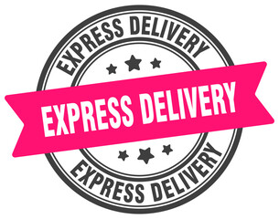express delivery stamp. express delivery label on transparent background. round sign
