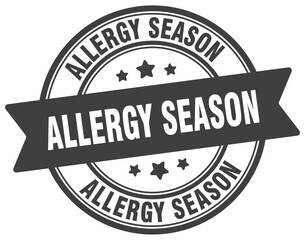 allergy season stamp. allergy season label on transparent background. round sign