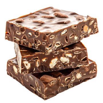 recommend clip art: chocolate nougat isolated on transparent background generative ai