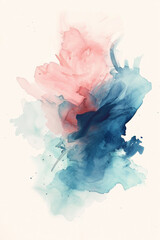 Naklejka premium A minimalist watercolor splash with soft edges and a modern, pastel color scheme. 
