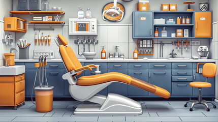 Medical equipment. illustration Dentist's chair