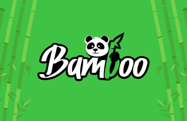 Logo bamboo panda green black white © Edguar MJG