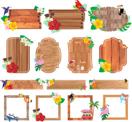 ハワイ　ハイビスカス　トロピカル　フレーム  © ken