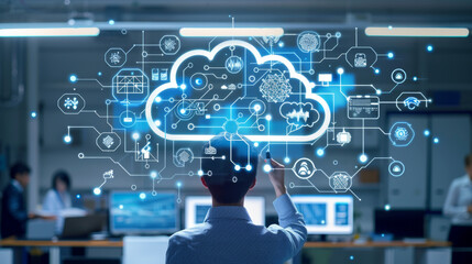 Data scientists training and deploying machine learning models in the cloud for AI applications.
