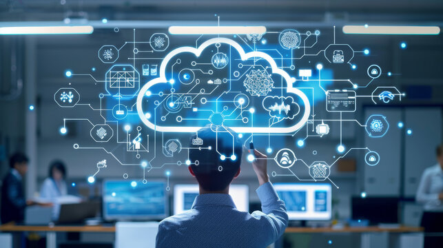 Data scientists training and deploying machine learning models in the cloud for AI applications.