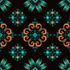Ethnic Africapattern features Geometric style in green tones,  ethnic providing a 3D visual appeal. The design stands out by highlighting cultural  ethnic African differences, making it a unique 