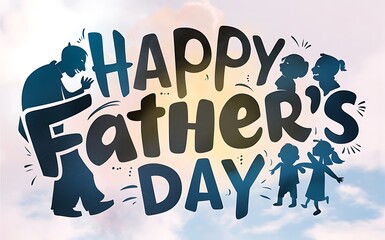Father's day text, illustration background & typography design Generative AI