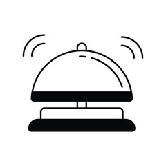 hotel bell icon with white background vector stock illustration