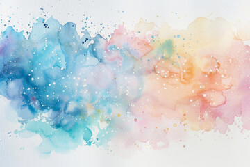 A minimalist watercolor splash with soft edges and a modern, pastel color scheme. 