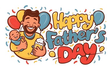 Obraz premium Father's day text, illustration background & typography design Generative AI