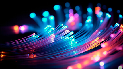 Digital color optical fiber luminescent cable abstract graphic poster web page PPT background