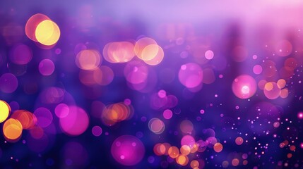 A defocused city night scene with vibrant bokeh lights, featured against a lavender background. The purple hues enhance the mystical ambiance of the night.