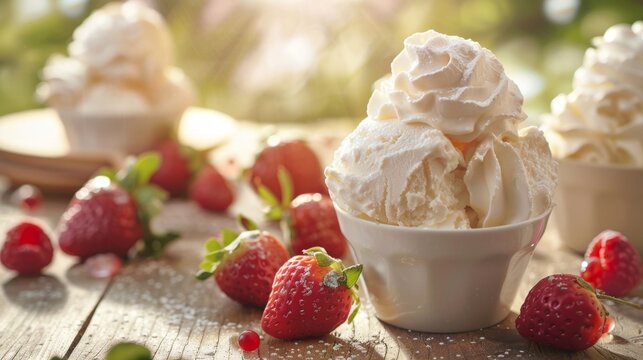 Sunny Delights: Indulging in Creamy Treats Bathed in Golden Sunlight