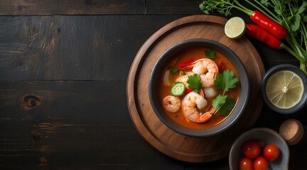 Tom Yum Soup with Shrimp and Vegetables
