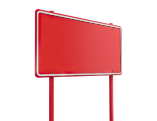 Red blank street sign, cut out
