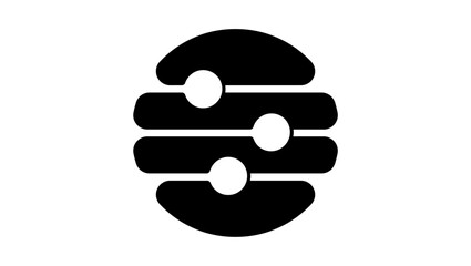 Settings, Equalizer emblem, black isolated silhouette