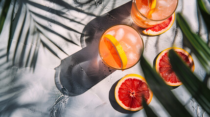 Glass of Aperol spritz cocktail on light background, Aperol spritz cocktail, rosemary and orange slices on white table, closeup