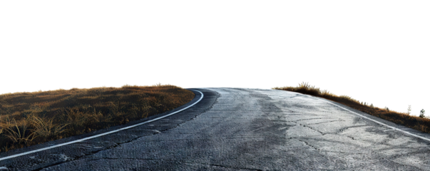 Desolate winding road, cut out