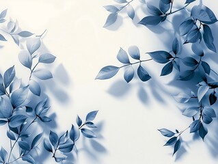 Fototapeta premium Background with shadow of floral Leaves on a wall
