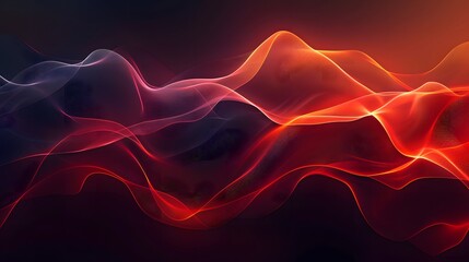 Obraz premium Undulating Ardor: A Captivating Abstract Wave Design in Shades of Smoldering Red