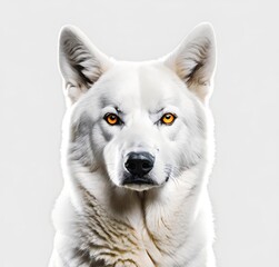 Obraz premium dog, puppy, canine, samoyed, cute, portrait, domestic, husky, mammal, isolated, breed, purebred