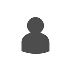 Vector flat illustration in grayscale. Avatar, user profile, person icon, gender neutral silhouette, profile picture. Suitable for social media profiles, icons, screensavers and as a template.
